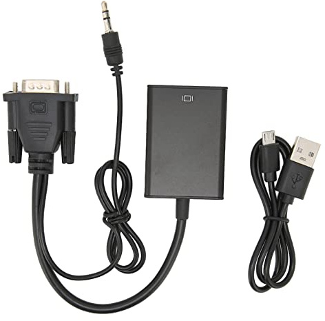 Dilwe Adaptador VGa a HDMI con Audio, 1080P VGa Macho a HDMI Hembra Cable Adaptador para Computadora, Computadora de Escritorio, Computadora Portátil, PC, Monitor, HDTV