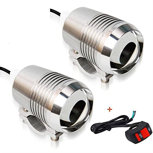 Riloer - 2 faros de focos de conducción de motocicletas LED U2 de 30w, faros de niebla de trabajo de motocicletas impermeables de baja potencia, iluminación blanca fría