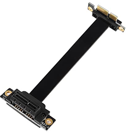 GINTOOYUN PCIE 1X Extension Cable 90 Degree PCI Express 3.0 1X Male to Female Up Wireless Network Card Sound Card Connection Cable (10cm, Slot 90° Up)(10CM)