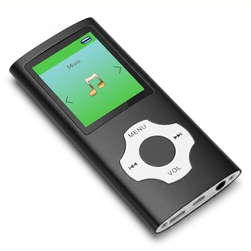 Lecteur MP3, Lecteur de Musique Jack 3,5 Mm avec écran LCD 1,8 Pouces, Lecteur MP3 Portable, Prise en de Radio FM, Prise en de L'arrêt du Sommeil (Noir)