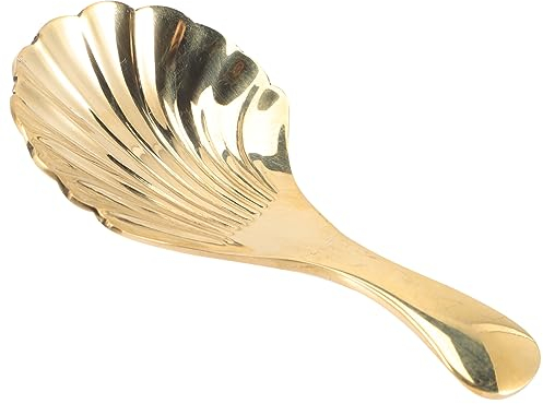 BESTonZON Tea Leaf Spoon Brass Small Tea Scoop for Home Kitchen Gadget Long Handled Teaspoons