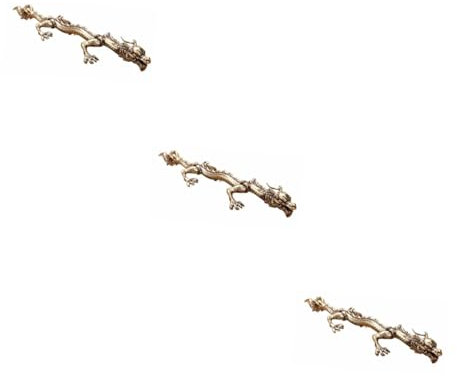 Cabilock 3 STK Drachen Stifthalter Ornament Decoraciones para Sala De Casa Wohnkultur Chinesischer Briefbeschwerer Esszimmertischdekoration Antike Verzierung Spielzeug Schreibtisch Messing