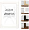 JCNORD Weißer MDF Holz Bilderrahmen 20x30 cm mit bruchsicherem Acrylglas | Moderner Fotorahmen für Wände und Tische