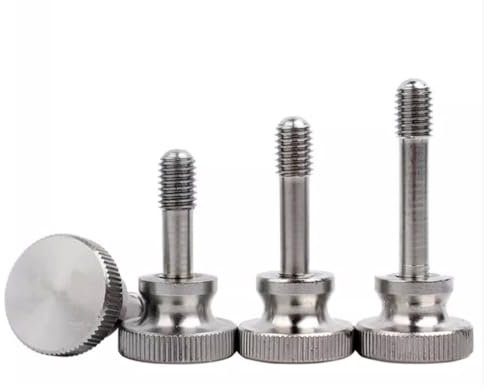 Foyoram M3x16mm Unverlierbare Schrauben mit Rändelkopf Höhe Form Rändel Unverlierbare Schraube der Platte Unverlierbare Rändelschraube Edelstahl 4 stück (M3 x 16mm)