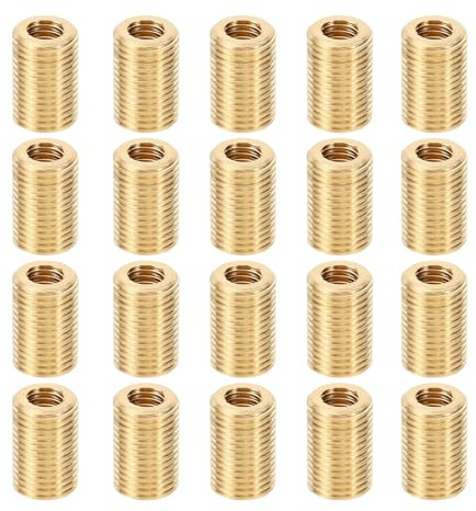 PATIKIL M10 auf M6 x15 mm Gewindeeinsatz, 20 Stück Messing Schnellgewindeeinsatz Einschraubmuttern für die Gewindereparatur gewinde-anschlüsse Gewindeadapter ewindereduzierung Set