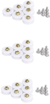 Yardenfun 18 Stück Duschtürrolle Duschtürräder Roter Reinigungseimer Duschtürzubehör Türknaufplatte Badezimmertürrolle Duschtürrad Läufer Hängerad Weiß