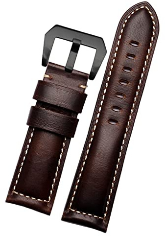 SAAWEE 20mm 22 mm 24 mm 26 mm echter Leder Retro Man Uhrenband für Panerai PAM111 441 Kaufmanns -Wachband -Handgelenksgurt(Retro dark brown b,20mm)