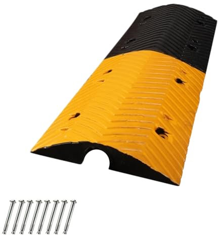 LYUCAYHQ 1 Pieza Protector Cable de 1 Canal, Capacidad de 5 Toneladas/Eje Rampa Coche Resistentes, Pasacables Suelo, Canaleta Cables, para Interior y Exterior(100 * 35 * 7.5cm/39 * 14 * 3in)