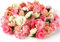 PacuM Artificial Rose Flower Heads, 80 Pcs Small Fake Flowers 1.2 Inch Faux Roses Silk Flowers Artificial Flowers Bulk for Wedding Party Wreath, Hairpin, Scrapbooking, Cake Decoration