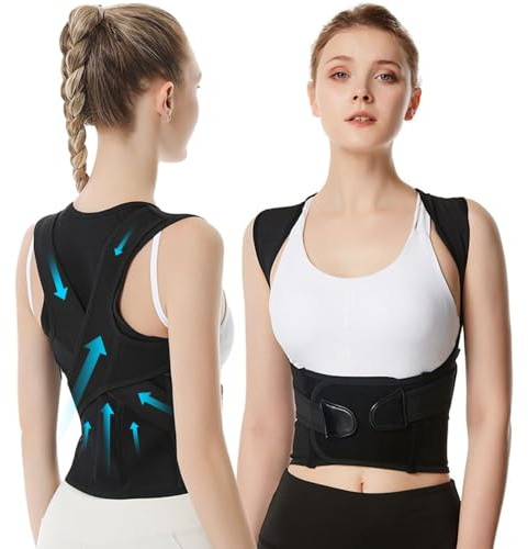 FDEETY Corrector Postura Espalda Ajustable Chaleco Ortopédico Lumbar Soporte Columna Vertebral Hombros Alivio Dolor Talla Xl