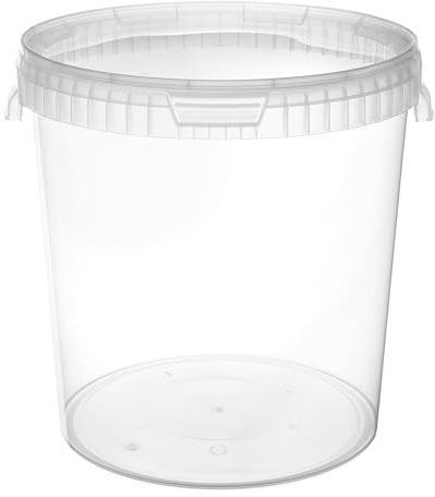 Garronda Eimer mit Deckel 30 L für die Lagerung von Lebensmittel- und Chemischen Produkten Transparent 1 Stück GD-0117