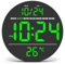 Azyh Reloj de Pared Digital, Reloj de Pared con Gran Pantalla LED, Moderno Reloj Digital eléctrico con Brillo automático, Reloj Digital con Fecha, Reloj de salón, 21 x 21 cm, Adaptador de Corriente