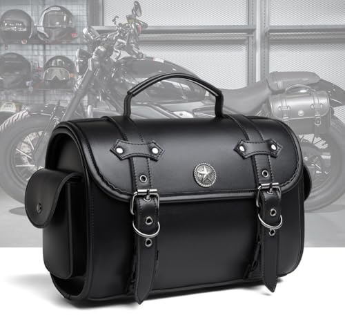 WFYBMB Motorrad Tasche für CMX Rebel 500 300 CMX300 CMX, Motorrad Seitentasche Wasserdicht, Leder Satteltaschen Für Motorrad - Mit Schnellverschluss, Reisezubehörtasche,A/24 * 39 * 19CM