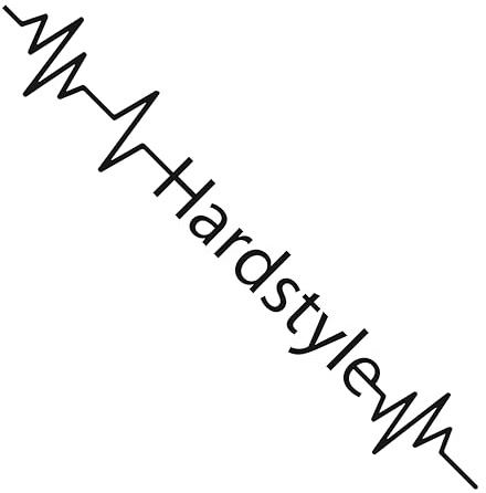 Hardstyle Herzschlag Auto Aufkleber, Vinyl Tuning Sticker, Karosserie Frontscheibe Heckscheibe (Schwarz Glanz, 30cm)