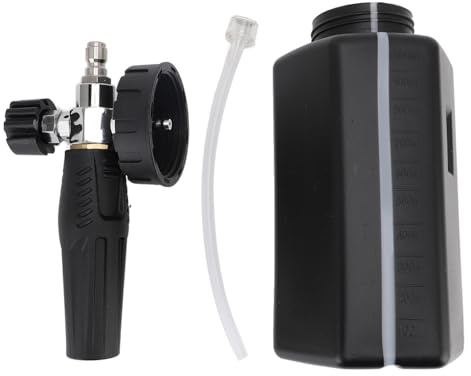 NUMNBE Schiumogeno per Idropulitrice, capacità 1L, Acciaio Inossidabile e ABS, Spruzzatore Schiuma per Auto - Design Portatile, Alta Efficienza, Accessori Pulizia Auto e Moto