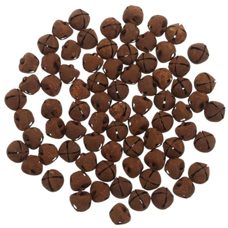 ABOOFAN 100pcs Vintage Rusty Iron Mini Cow Bells for Christmas Tree Decoration Metal Jingle Bells with Retro Design Charming DIY Craft Ornaments for Holiday Home and Party Ambiance