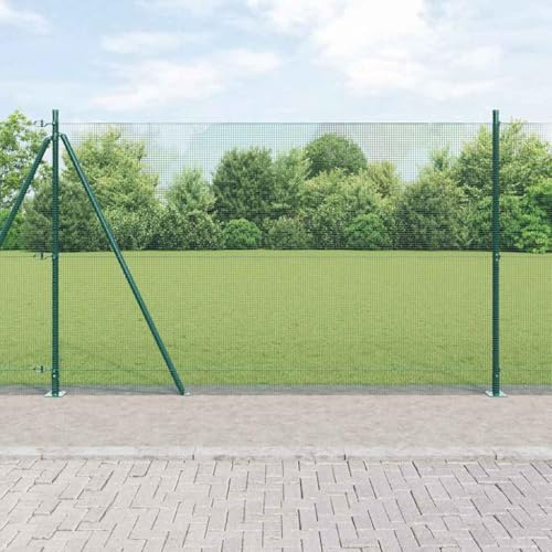Recinzione da giardino a doppia asta,Recinzione con palo verde 1,6 x 25 m acciaio