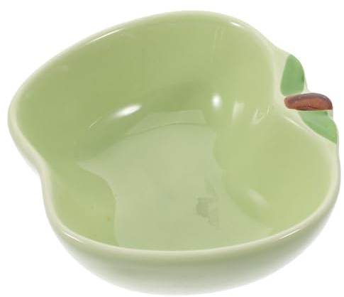 TOYANDONA Bol Céramique pour Petit Animal Forme de Pomme Verte Bol Alimentaire Antidérapant pour Hamster Hérisson Nain et Cochon Design Minimaliste