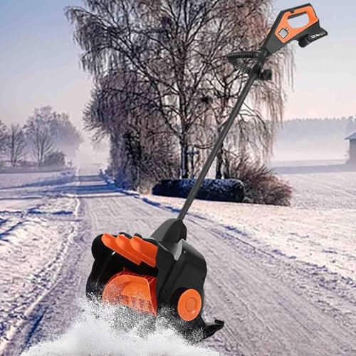 Pala da neve senza fili, 40,6 cm, 21 V, alimentata a batteria, con manico frontale regolabile