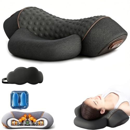 3-In-1 Nacken, Relavie Kissen, Triple Method Shoulder Massager Mit Heizung, Massagegerät - 39° Hws-Streckung, 42°C Tiefenwärme Und Gezielte Vibrationsmassage (Space Grau)
