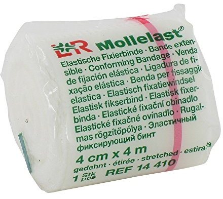 MOLLELAST bindning vit 4 cm x 4 m, 1 st