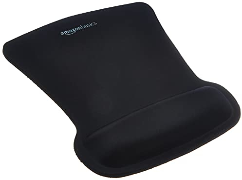 Amazon Basics Irregolare Tappetino per mouse in gel con poggiapolsi, Nero