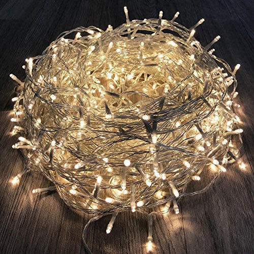 600er LED Lichterkette Tannenbaum Warmweiß für Innen & Außen Weihnachtslichterkette Weihnachtszeit Party transparentes Kabel