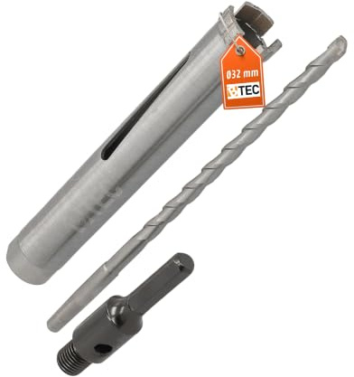 Diamant Bohrkrone Sechskant-Aufnahme und Zentrierbohrer Nutzlänge 180 mm Ø 32 mm Betonbohrkrone Kernbohrer