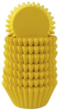 Miss Bakery's House® Mini-Muffinförmchen Standard - Ø 32 mm x 20 mm - Gelb - 200 Stück - Papier-Backförmchen - für kleine Cupcakes, Muffins, Pralinen