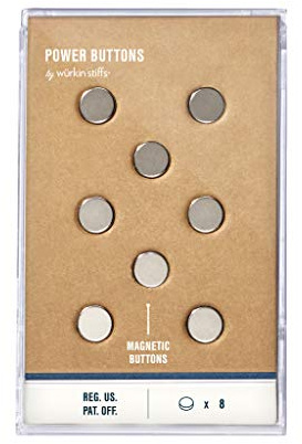 Würkin Stiffs Collar Magnets for Men's Dress Shirts in Storage Case | As Seen on Shark Tank | Magnetic Power Buttons 8 Pack