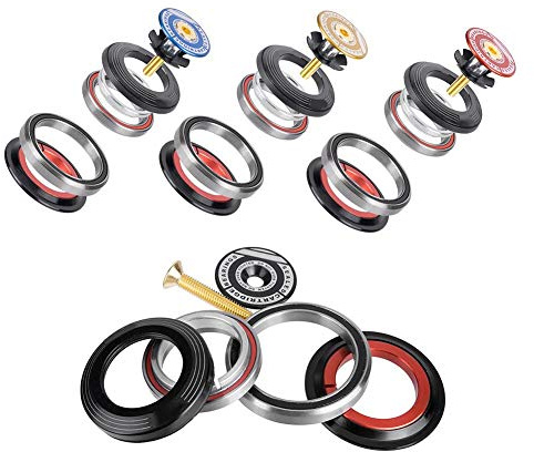 Steuersatz,Steuersatz Lager 1 1/8,Steuersatz 1 1/8,Tbest Fahrrad-Headset,Fahrrad-Headset,Rennrad-Headset,42 52-Mm-Rennrad-Vorderradgabel-Headset Konisches Rohr Zum Geraden Rohr Fahrrad-Headset-Lager