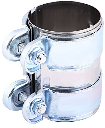 Hose Clamp Stainless Steel Turbo Exhaust Pipe Hose Connector Catback Exhaust Pipe Connector W Bolts Exhaust Repair (2.5in)