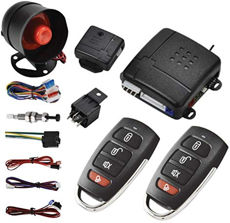 Riloer Car Alarm System Immobilizer Kit - Car Central Lock Remote Start and Keyless Entry System,for Universal Auto Remote Central Kit