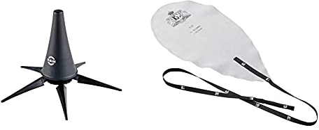 K&M 15228 Klarinettenständer Kunststoff Schwarz - Für A- und B-Klarinette - kurzer Kegel - Transport im Schalltrichter & BG A32 - Durchziehwischer für Alt Saxophon und Bb Klarinette