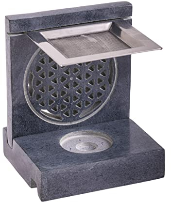 Berk ST-190 Ornament Weihrauchbrenner höhenverstellbar aus Speckstein - Räuchergefäß Räucherstövchen mit Sieb - Weihrauch Räuchern & Esoterik Geschenke für Rauhnächte