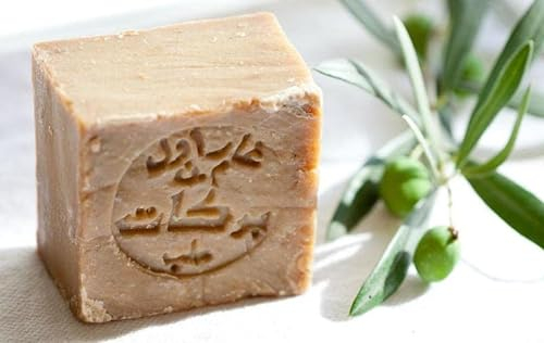 Elmogambo Aleppo Seife | Natürliche Mischung aus Oliven und Lorbeeröl | 100% Bio Handgemachte traditionelle Schönheitsseife für sanfte Reinigung und Pflege (190 g)