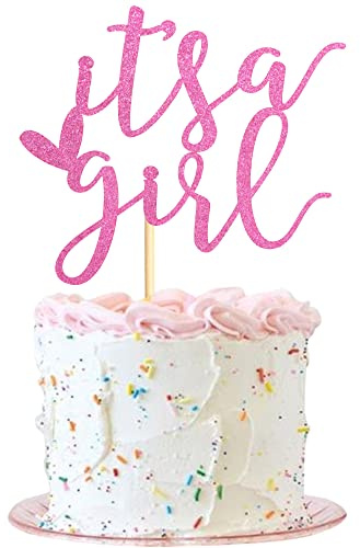 Arthsdite Tortenaufsatz mit Aufschrift It's a Girl, süße Baby-Mädchen-Kuchendekoration, Babyparty-/Geschlechtsoffenbarung, Party-Dekorationen, Baby-Mädchen, 1. Geburtstag, Party-Dekoration, Zubehör