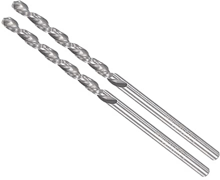 CoCud Solid Carbide Drill Bits, 2.1mm Diameter, Left Hand YG6X (C3/K10) Tungsten Carbide Straight Shank Twist Drill Bits - (Applications: for Stainless Steel Alloy), 2-Pieces