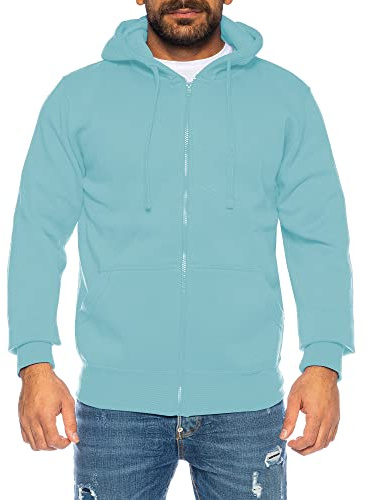 Raff & Taff Herren Zipper Hoodies Kapuzenjacke Sweatjacke Übergangsjacke Jacke Basic Schlicht bis 10XL (RT-H-404-Mint-4XL)