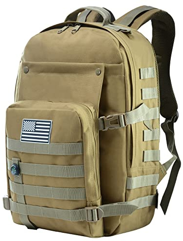 SHANNA Zaino Militare 45L Impermeabile Tattico Crossfit Zaino Grande per Viaggio, Caccia, Trekking e Campeggio