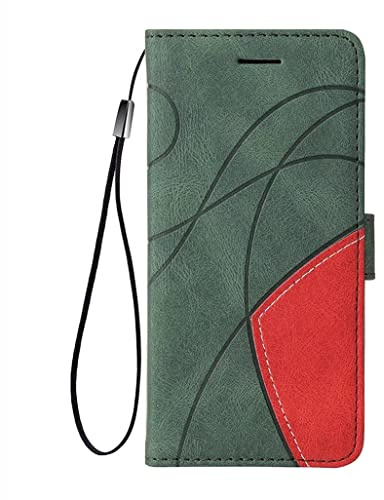 SEAHAI Cuero Funda para Motorola Moto G84 5G Billetera Estuche, Carcasa con Tarjetero/Cierre Magnético/Suporte, Ultradelgado Cartera Flip PU Cover Case - Verde