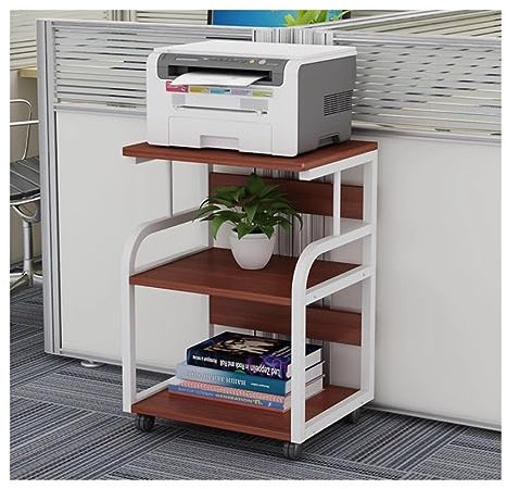 JYARZ Druckertisch Druckerständer 3-lagiger Bodenstehender Druckerständer Aus Metall Für Mobile Faxgeräte, Regal, Kopierer, Scannerständer Mit Rolle Regal für Drucker (Color : A)