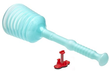 TURBO PRODUKTE Turbo Stampfer Eisblau inkl. Überlaufdichtung - Pömpel rohrfrei -Saugglocke für jeden Abfluss - max. Saugkraft - 5-faches Ansaugvolumen