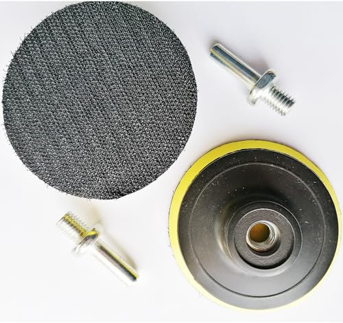 2x Plato Soporte Lijadora 75 mm M10 con Espiga para Taladro – Disco Velcro Hook & Loop – Adaptador Lijado para Madera, Metal y Carrocería – Pack 2 Unidades