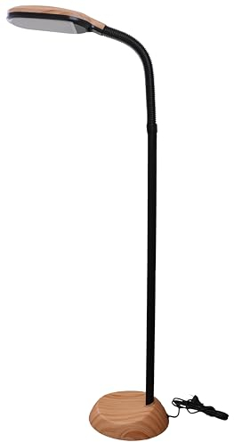 rosch LED-Stehleuchte | LED Stehlampe Tageslichtlampe, Augenschonend, Energiesparend | flexibler Lampenhals (buche)