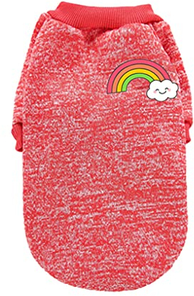 CLSSLVVBN Hundebekleidung Haustierbedarf Atmungsaktive Welpenweste Verschiedene Größen Welpen Shirt Outfit Stoff Einfacher Stil Hunde T Shirts, Groß Rot, XXS