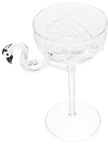 TOPBATHY Flamingo Cocktail Glass Tall Glass Wine Goblet Creative Stemmed Party Drinking Cup for Bar and Home