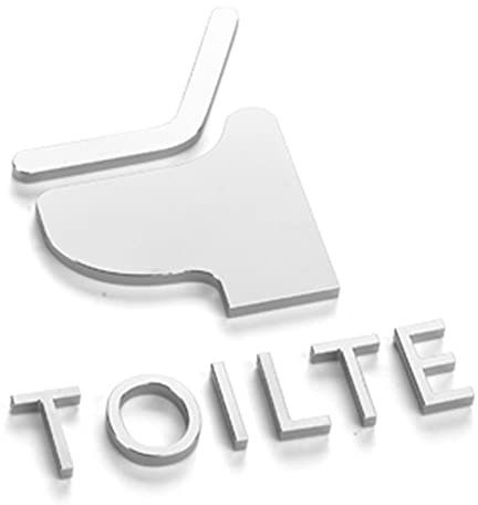 Toilettenschild, gebürstetes Aluminium, Badezimmer-Türschild, Badezimmer-Türdekoration, für Büro oder Geschäft, Badezimmer- und WC-Tür- oder Wanddekoration (B)