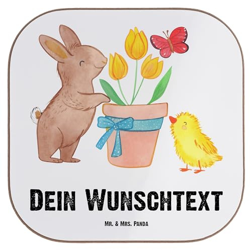 Mr. & Mrs. Panda untersetzer personalisiert Hase Küken - Personalisierte Geschenke, Bierdeckel, Glasuntersetzer, Ostern, Mit Namen, Bedruckt, Personalisierter, Ostergeschenk