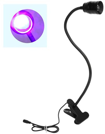 Asixxsix Lámpara UV para Uñas, 5W Lámpara UV LED para Uñas Lámpara UV para Extensiones de Pestañas con Pedal de Control Lámpara Portátil Inalámbrica para Uñas de Gel (EU)